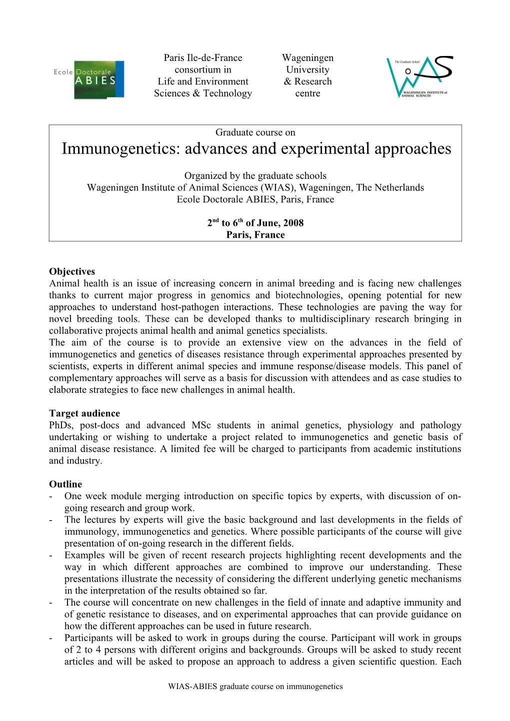 Proposal Course Variability of Expression/Genetic Variability