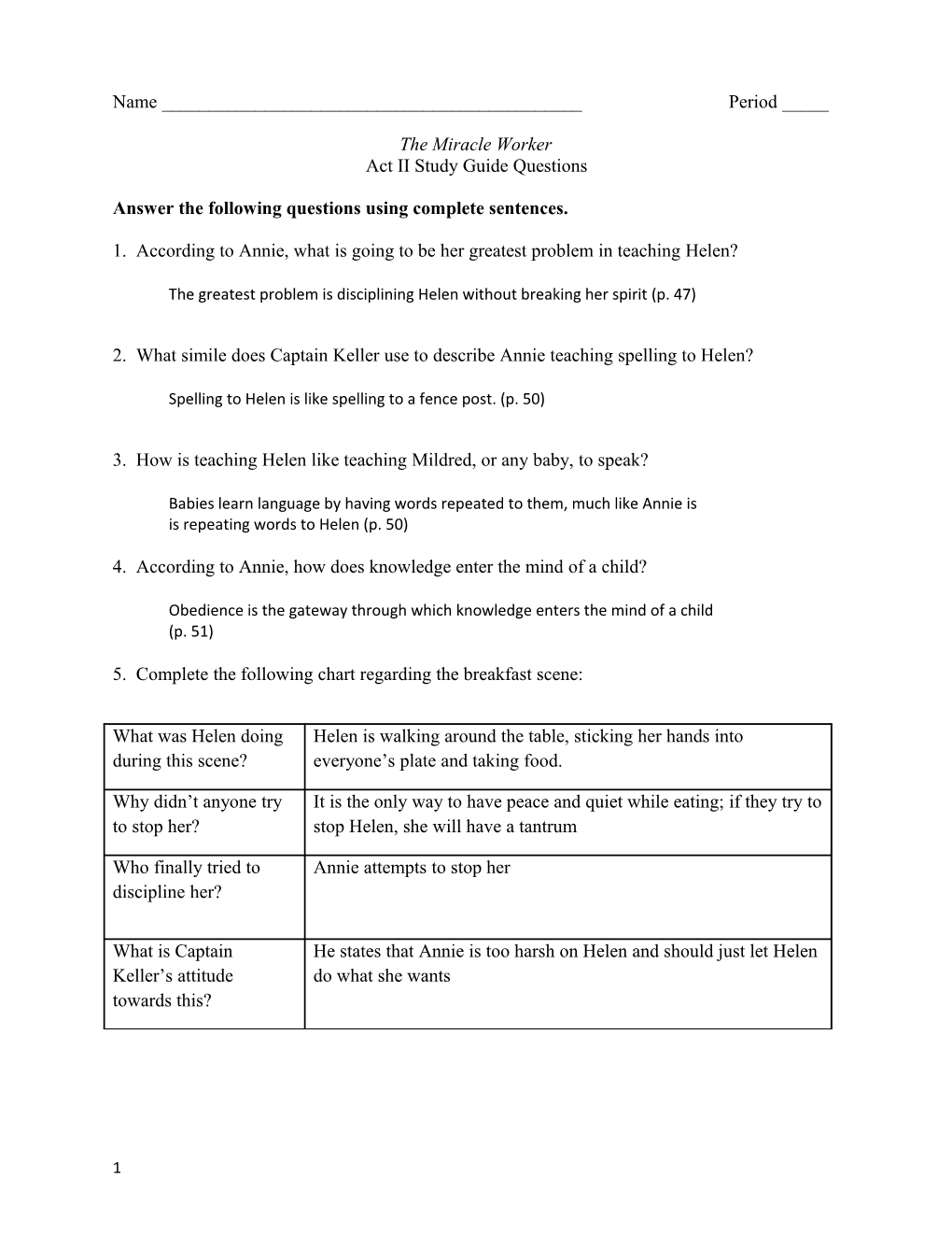 MW Act 2 Study Guide 2014 With Answers