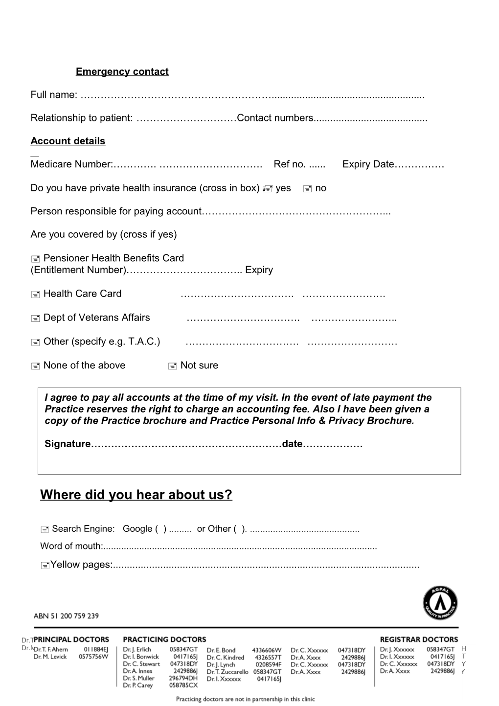 Please Complete This Form Prior to Seeing Your Doctor