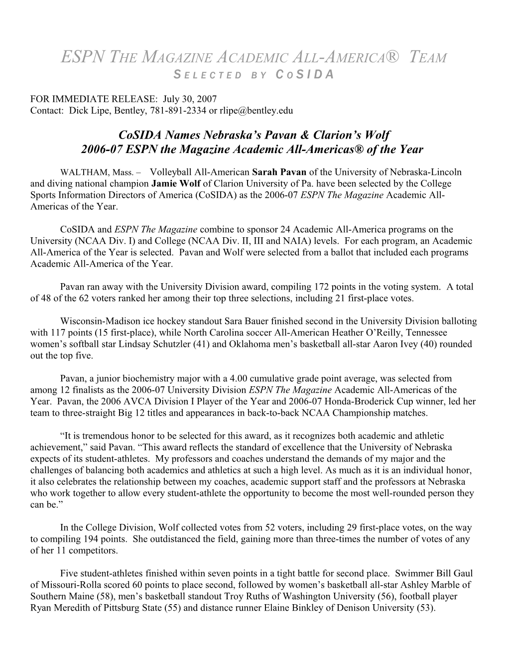 FOR IMMEDIATE RELEASE: Tuesday, June 1, 2004