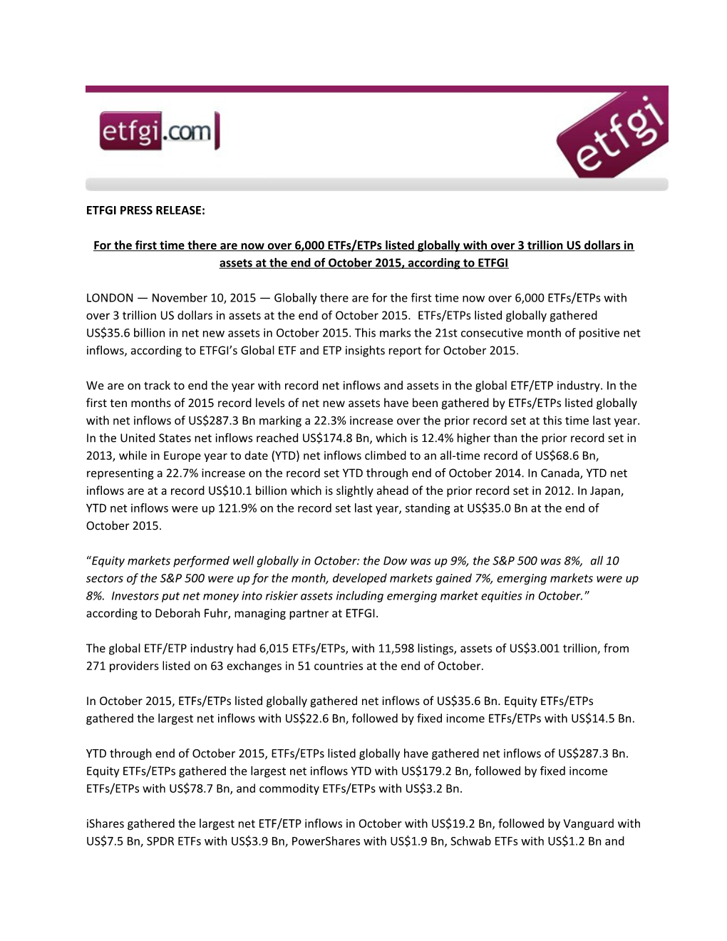 Etfgi Press Release