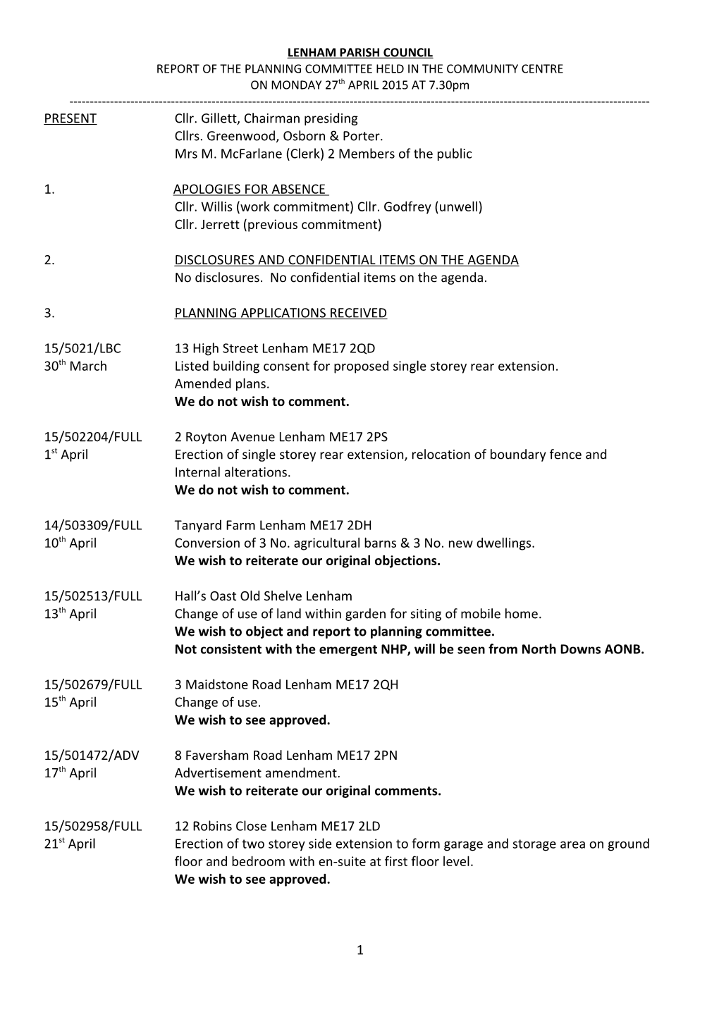 Lenham Parish Council