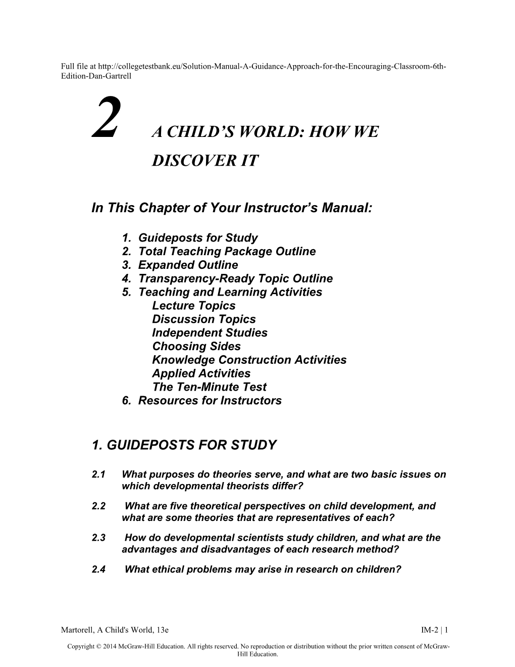 2 a Child S World: How We Discover It