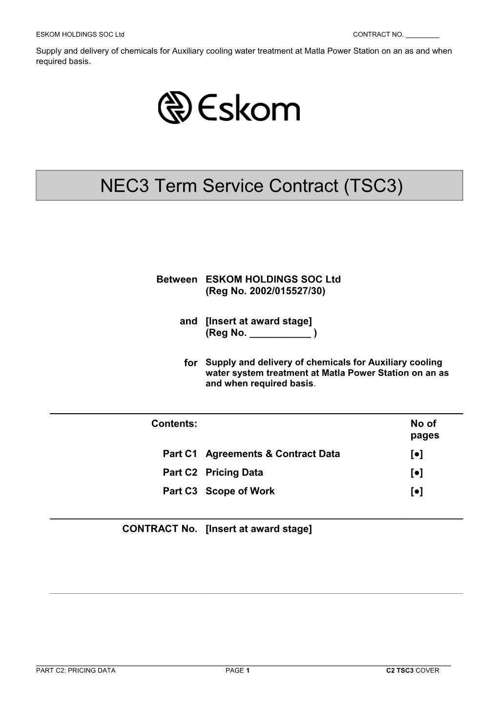 C0 TSC3 Contract Cover Pages