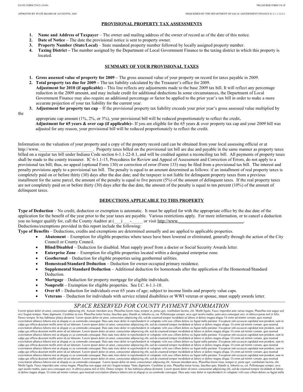 Notice of Property Tax Assessments