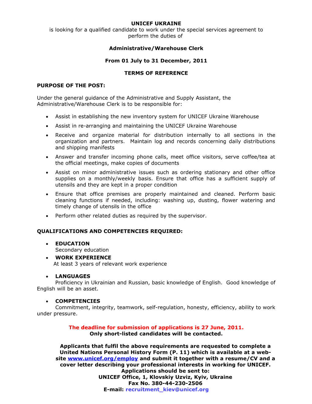 Is Looking for a Qualified Candidate to Work Under the Special Services Agreement To