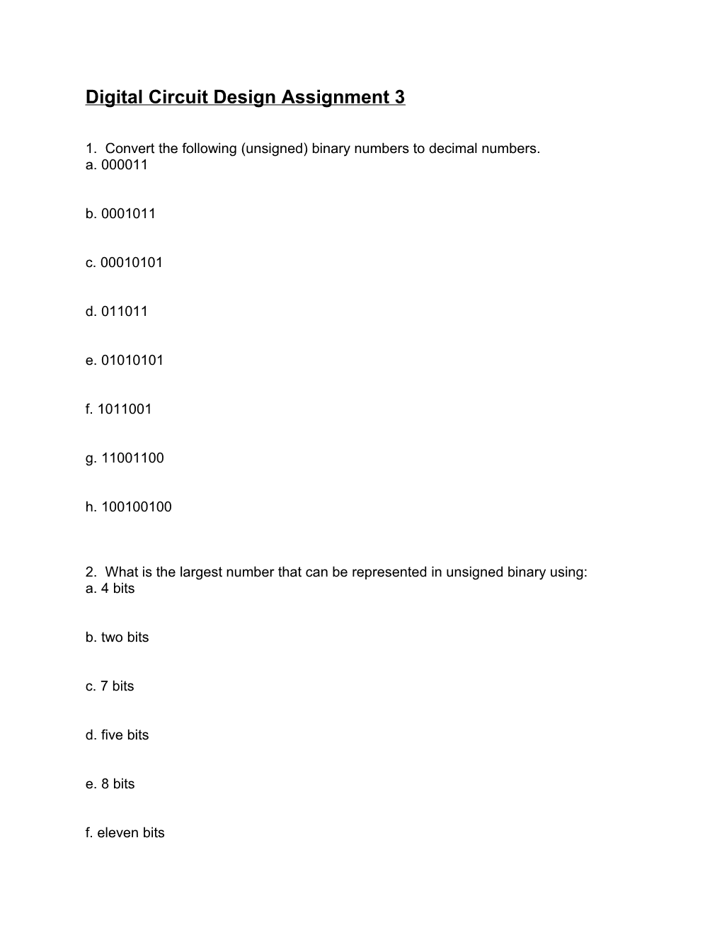 Digital Circuit Design Assignment 3