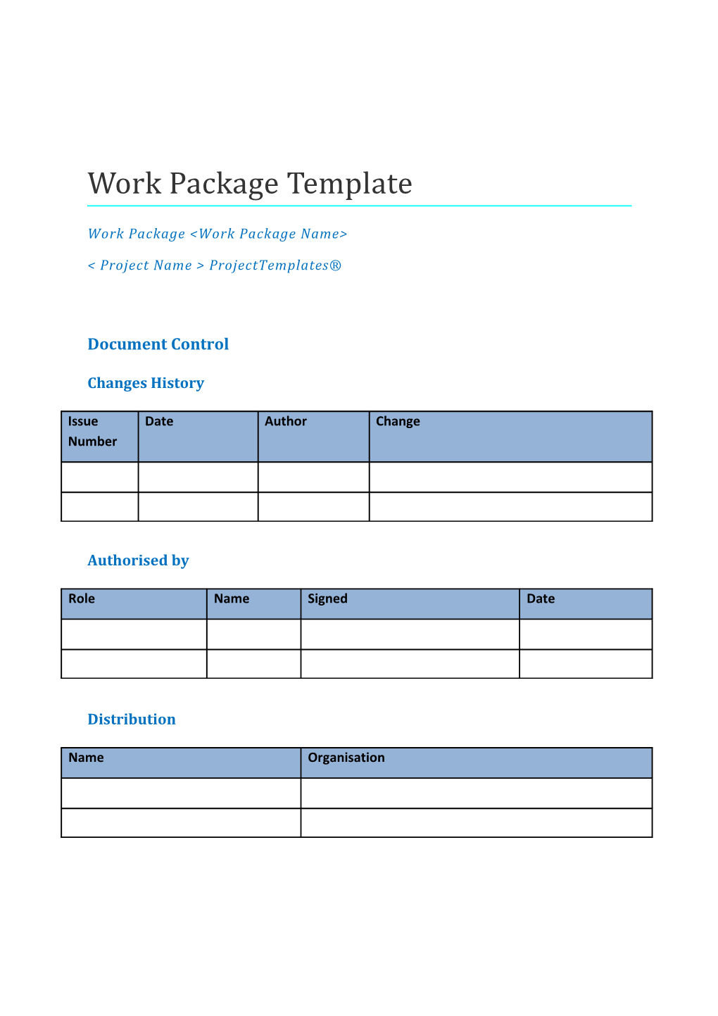 Work Package &lt;Work Package Name&gt;