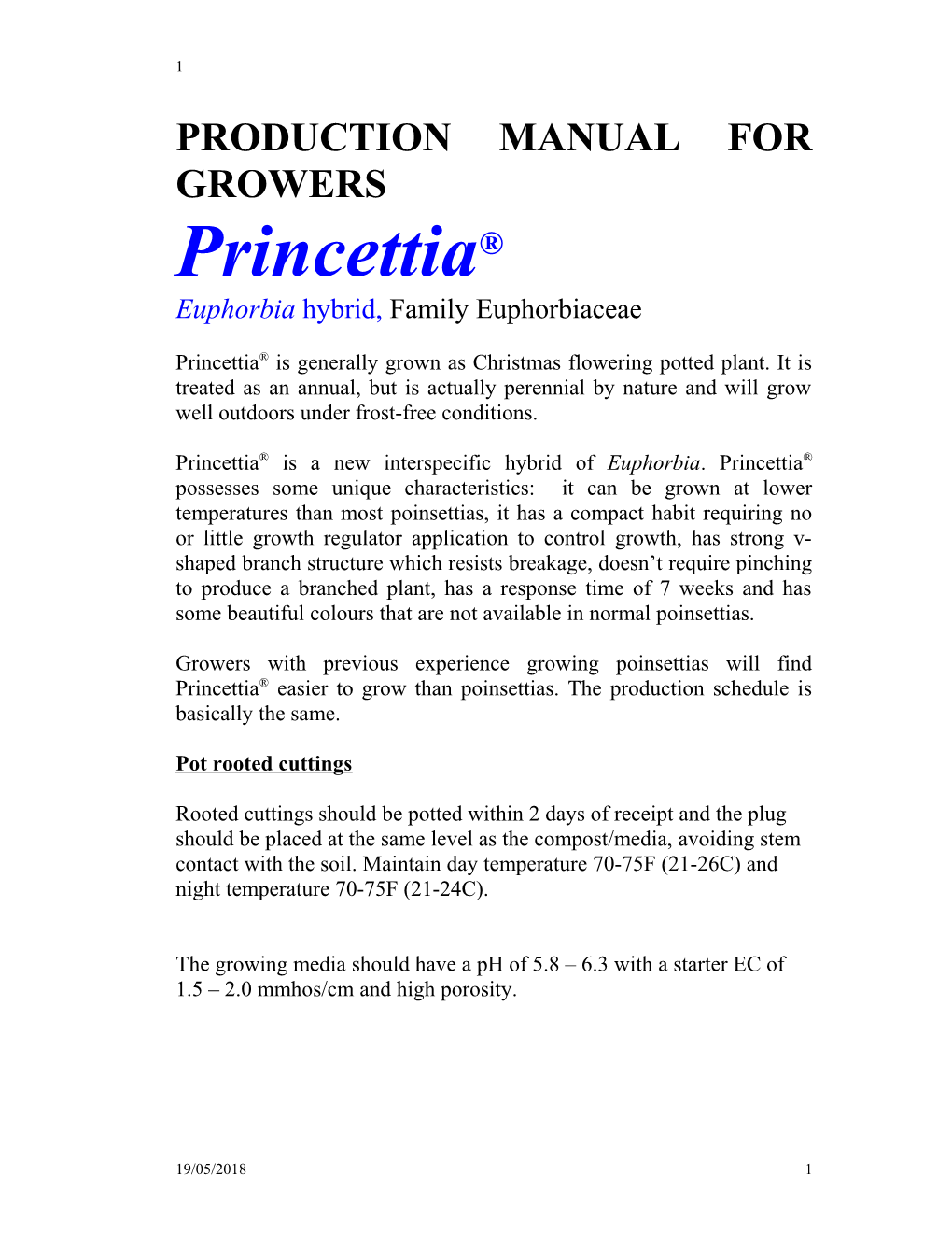 Production Manual for Growers