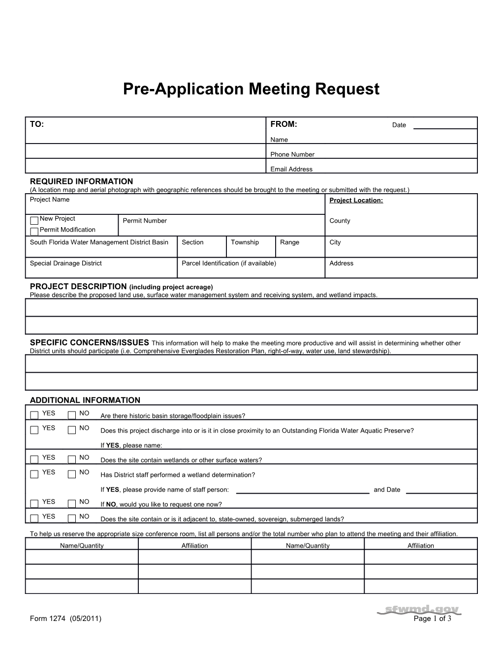 Pre-Application Meeting Request