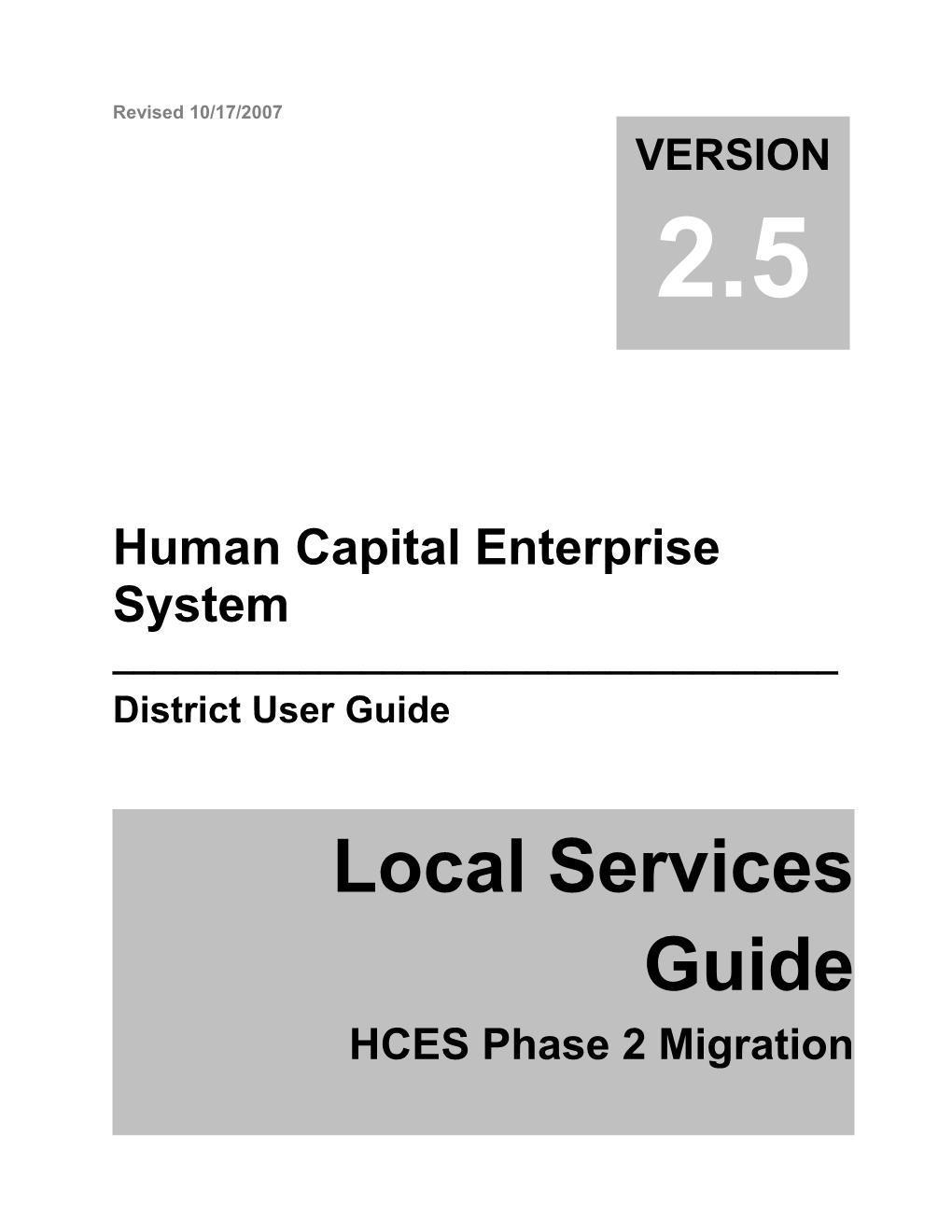 Human Capital Enterprise System ______