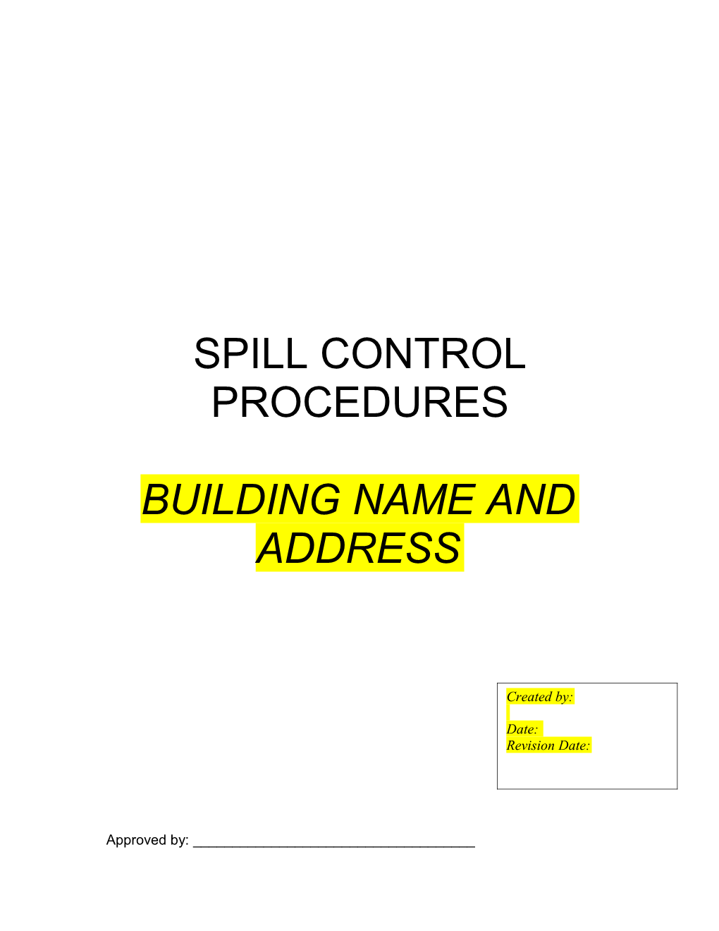 Spill Control Procedures