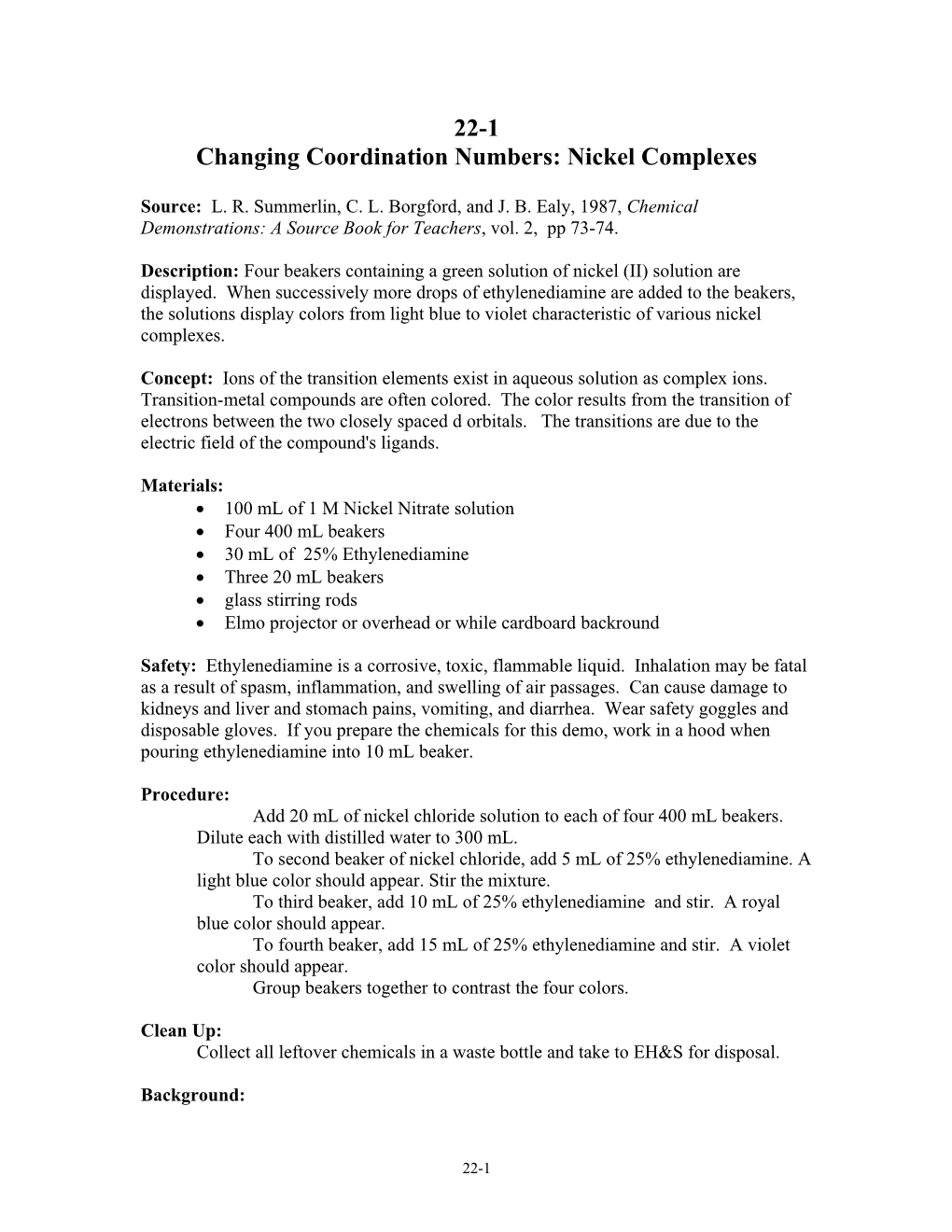 Changing Coordination Numbers: Nickel Complexes
