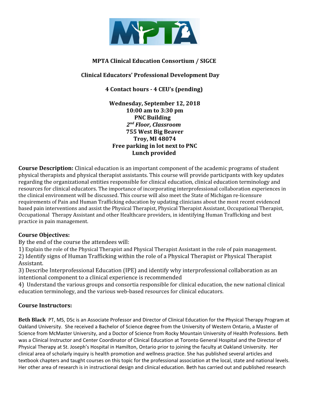 MPTA Clinical Education Consortium / SIGCE