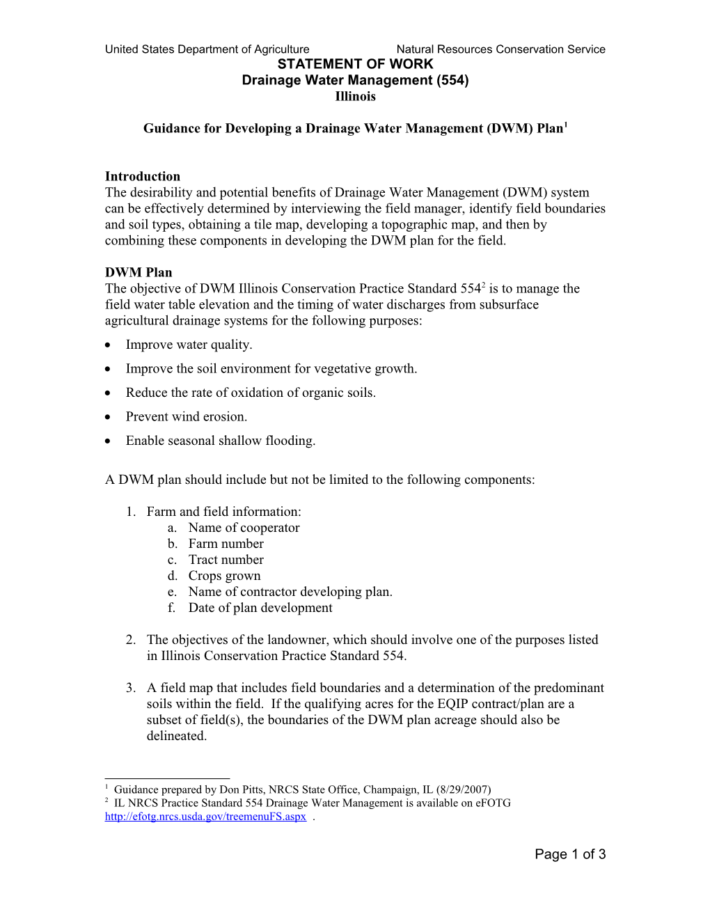 Guidance on Content of an Irrigation Water Management (IWM) Field Assessment