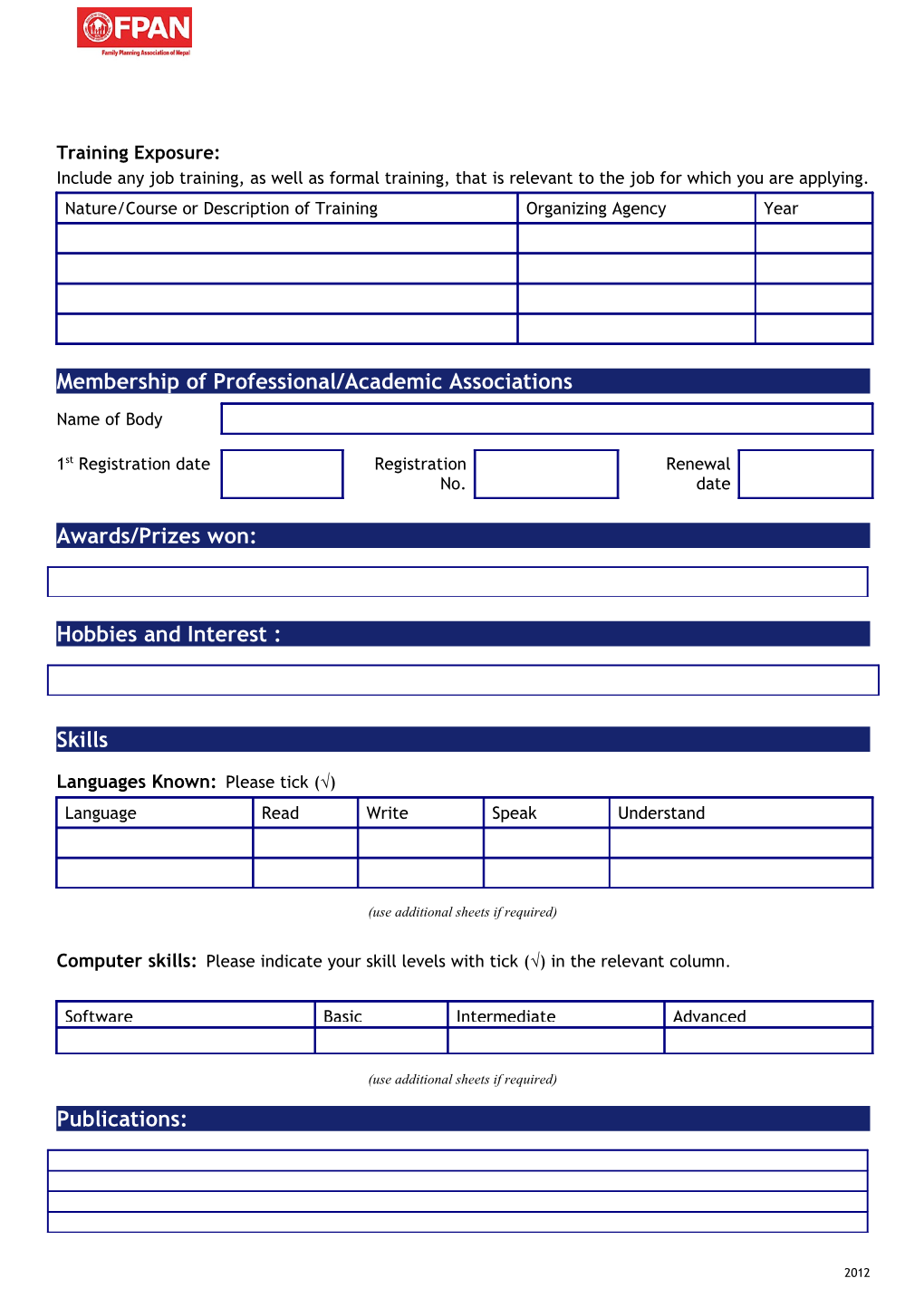 Application for Employment s101