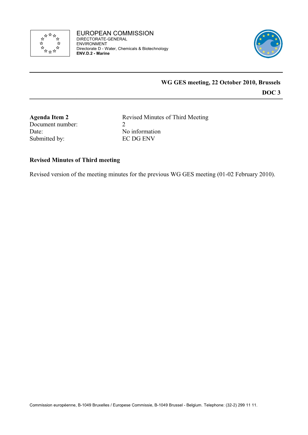 Revised Minutes of Third Meeting