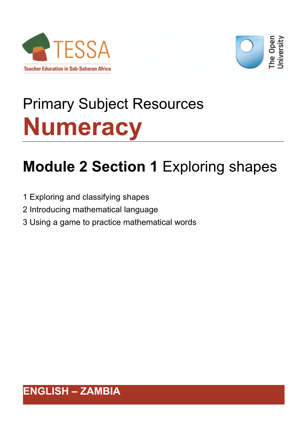 Module 2: Exploring Shape and Space s2