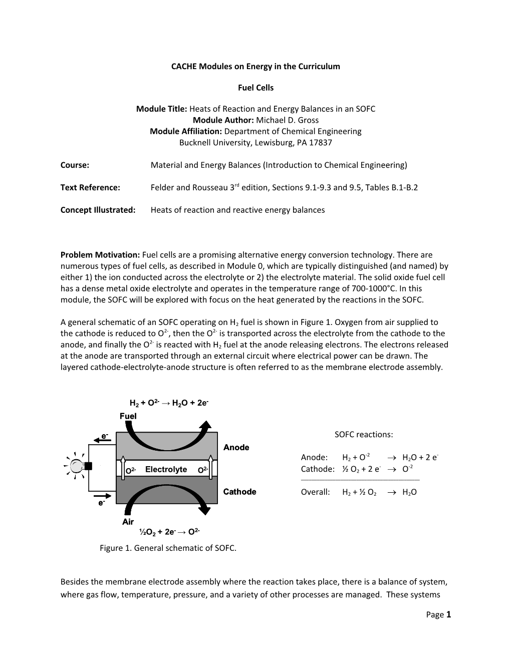 CACHE Modules on Energy in the Curriculum s3