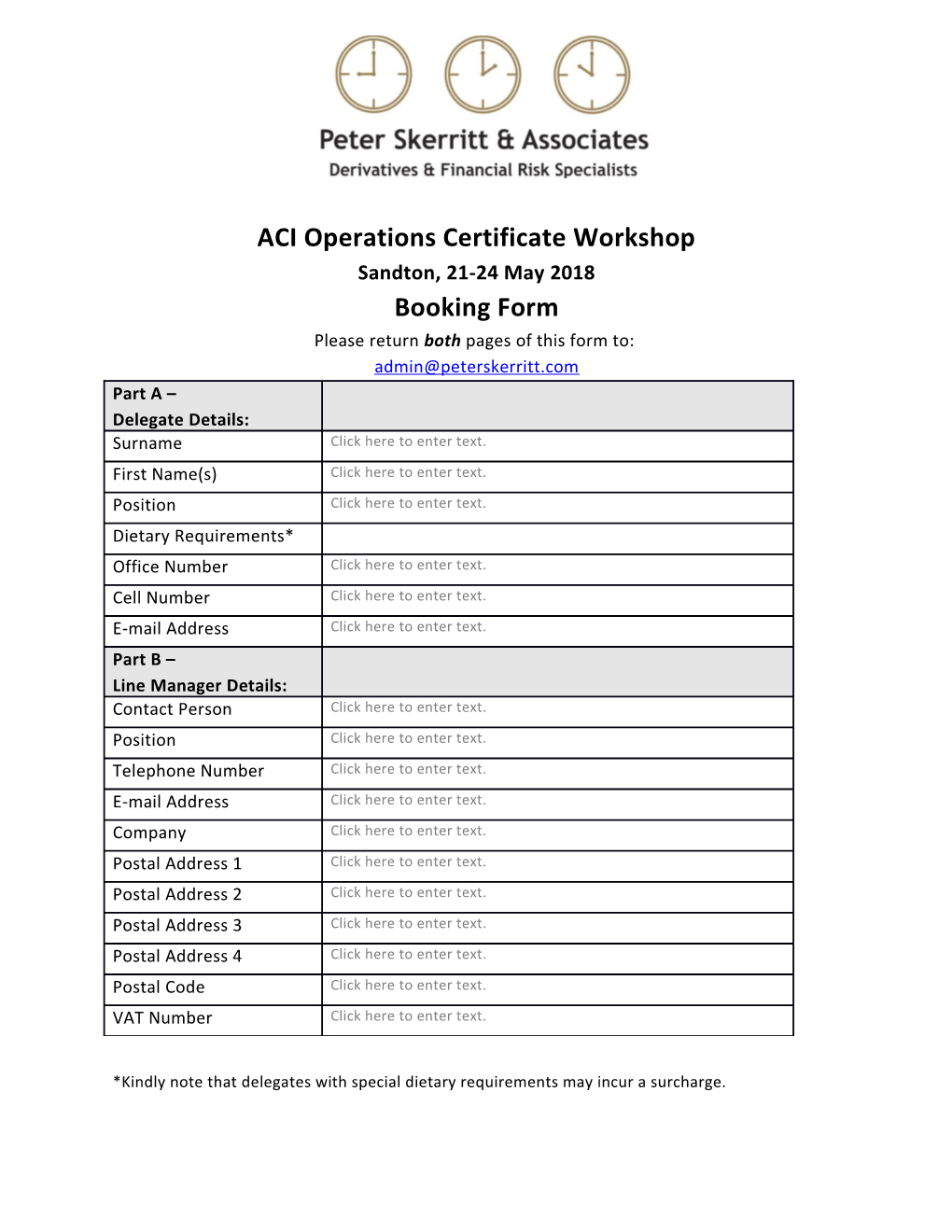 ACI Operations Certificate Workshop