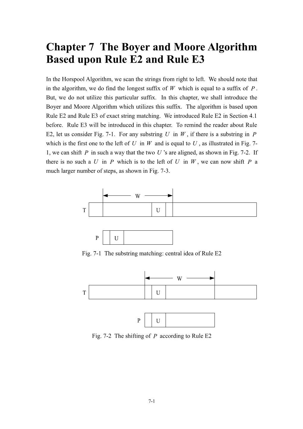 Chapter 7 the Boyer and Moore Algorithm Based Upon Rule 1 and Rule 2