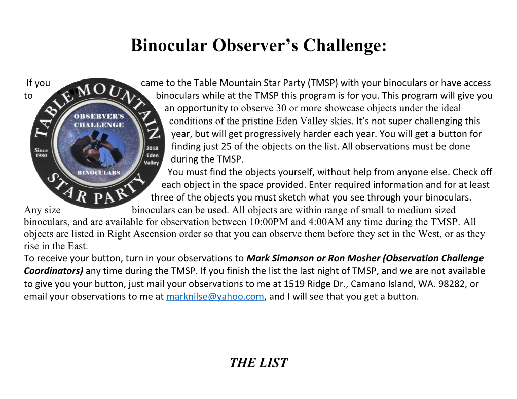 Binocular Observer S Challenge