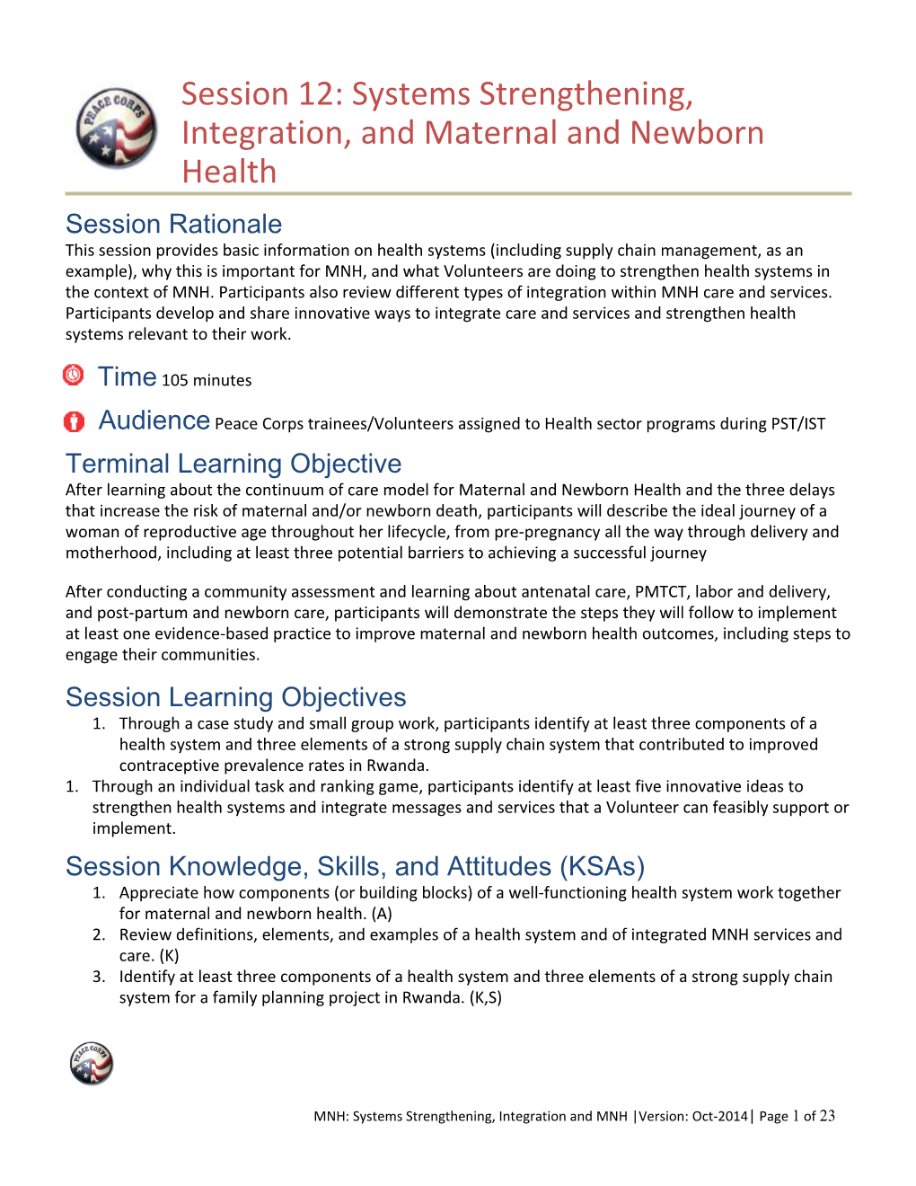 Session 12: Systems Strengthening, Integration, and Maternal and Newborn Health