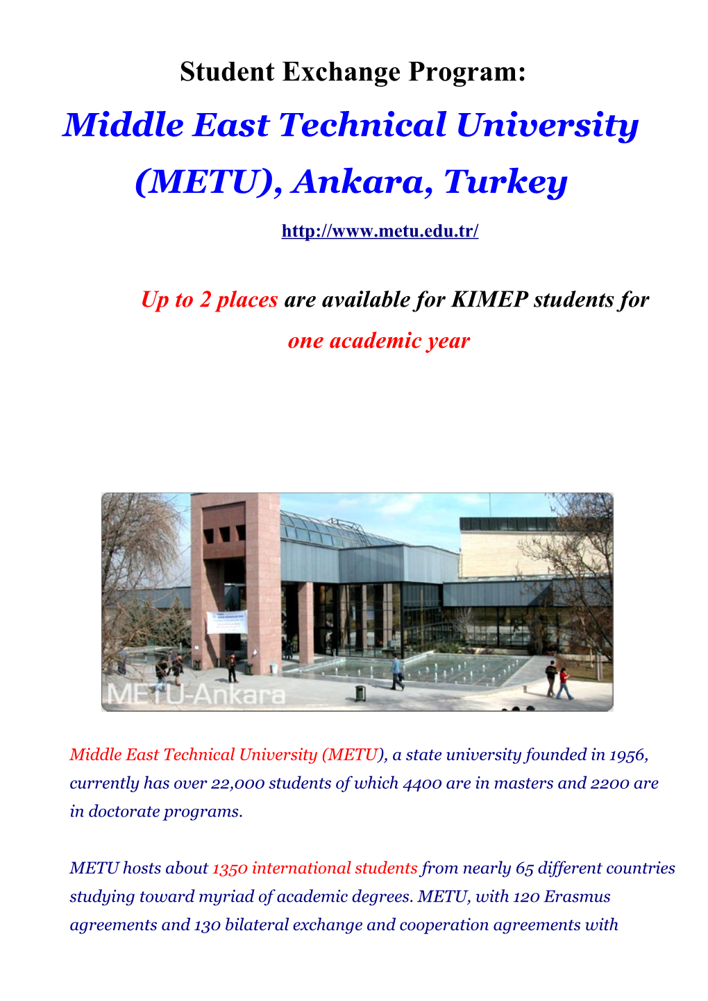 Middle East Technical University, Ankara, Turkey