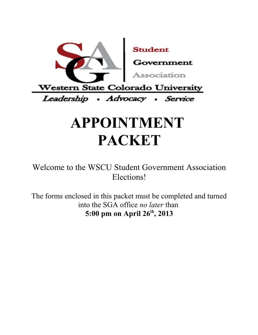 Welcome to the WSCU Student Government Association Elections!