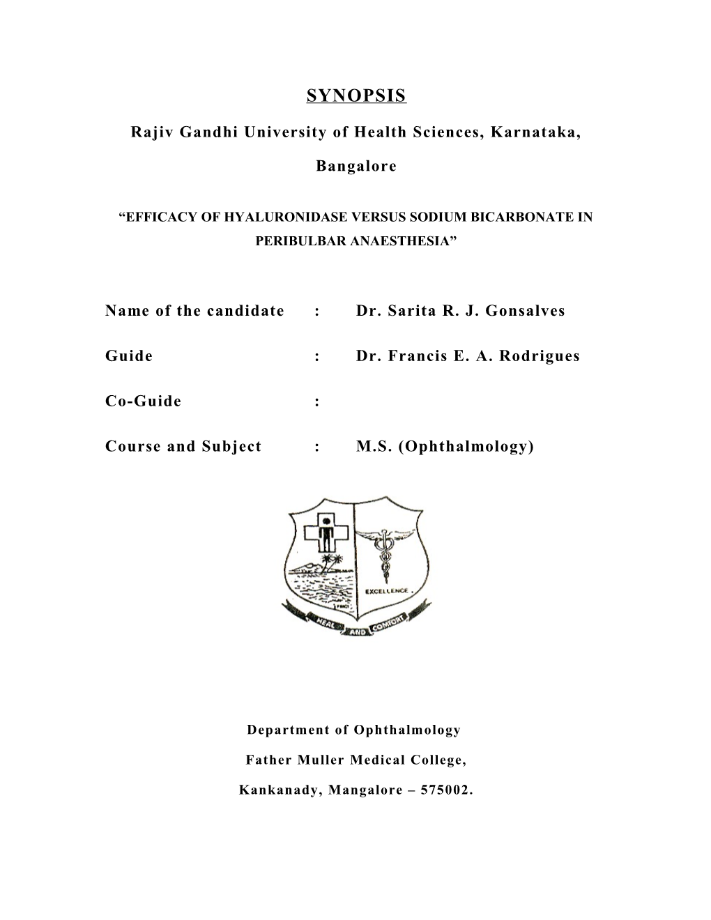 Rajiv Gandhi University of Health Sciences s115