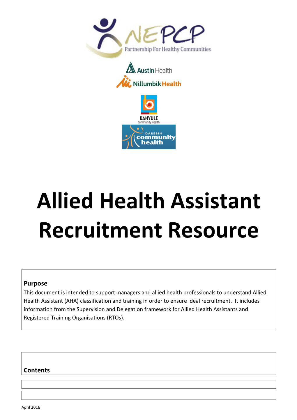 Allied Health Assistant