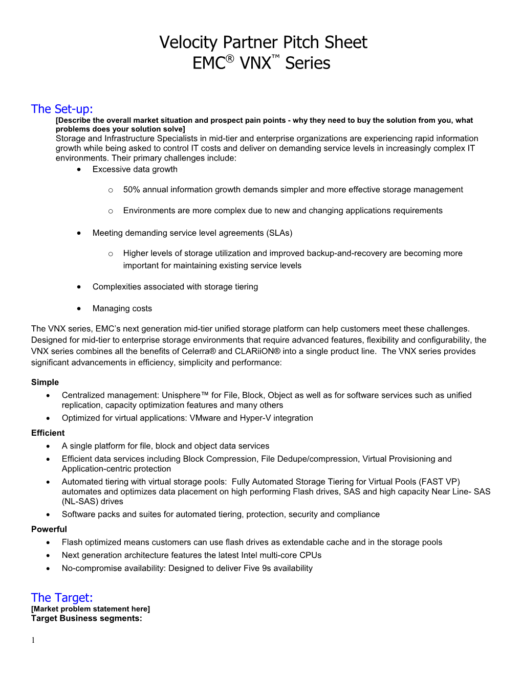 Velocity Partner Pitch Sheet