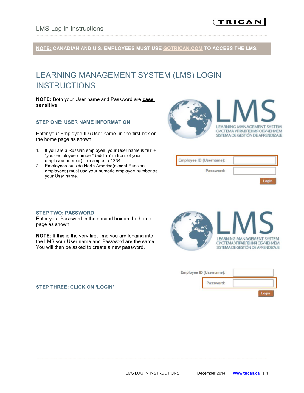 Learning Management System (Lms) Login Instructions