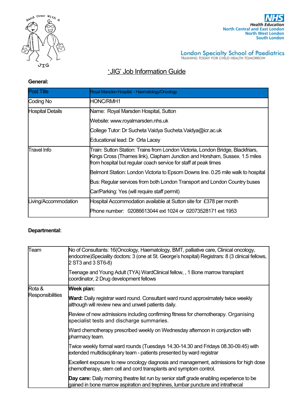 JIG Job Information Guide s1