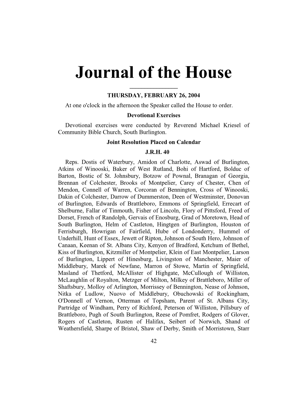 Journal of the House s9