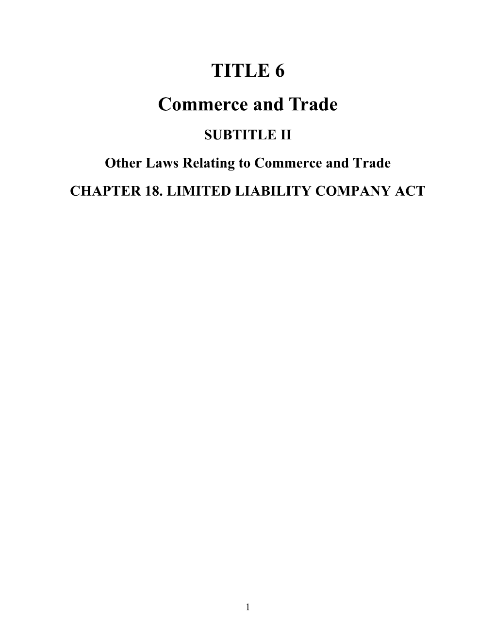 Other Laws Relating to Commerce and Trade