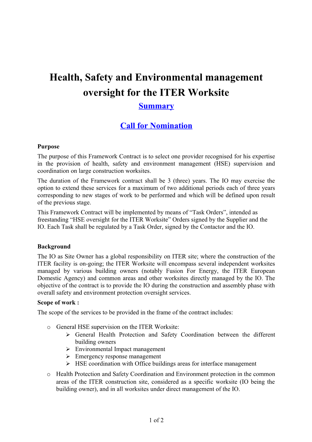 Health, Safety and Environmental Management