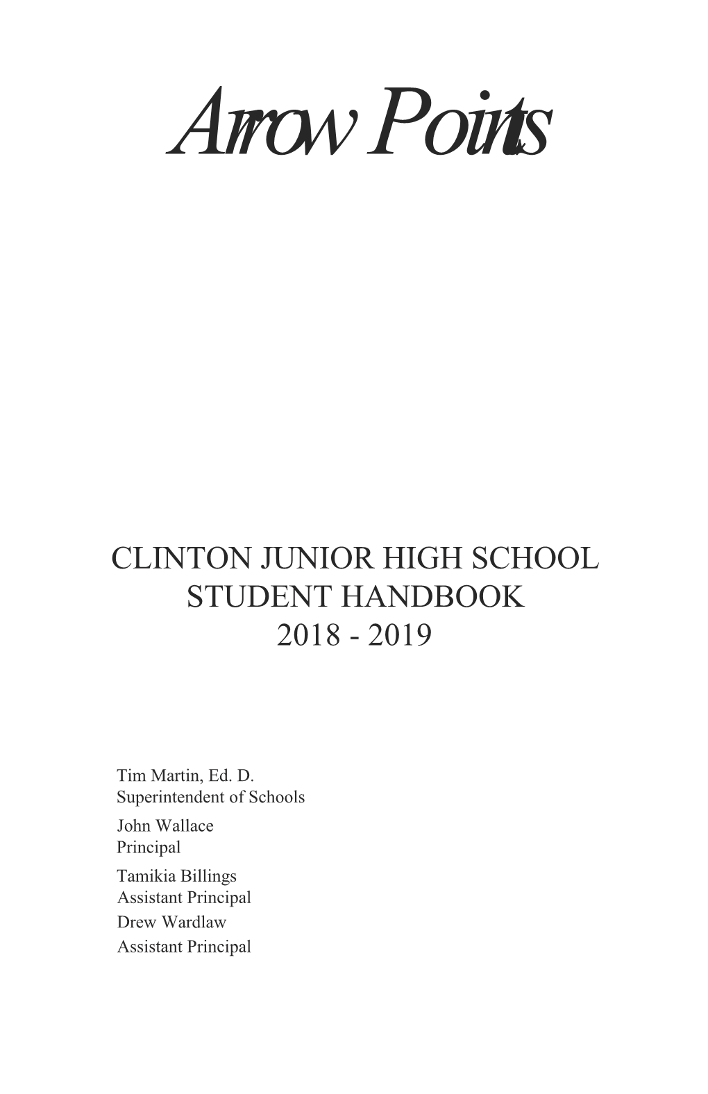 Clinton Junior High School Studenthandbook