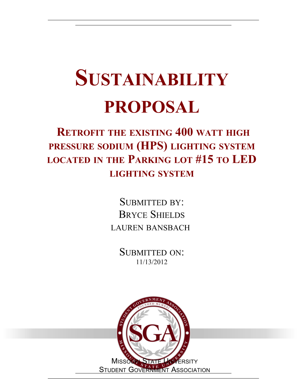 Sustainability Proposal