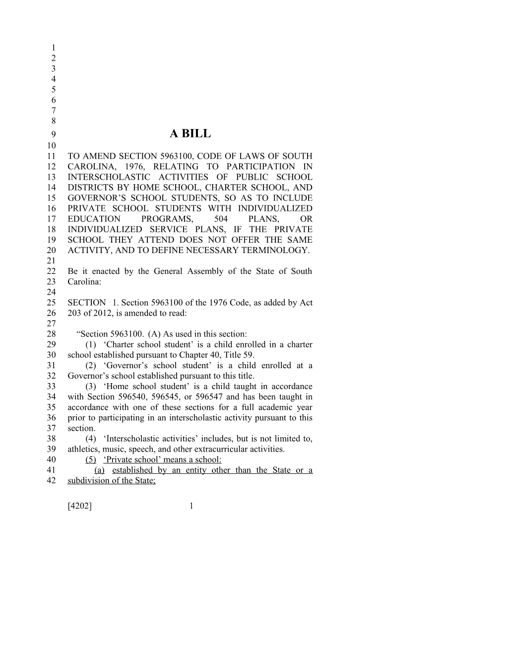 2017-2018 Bill 4202 Text of Previous Version (Feb. 20, 2018) - South Carolina Legislature Online