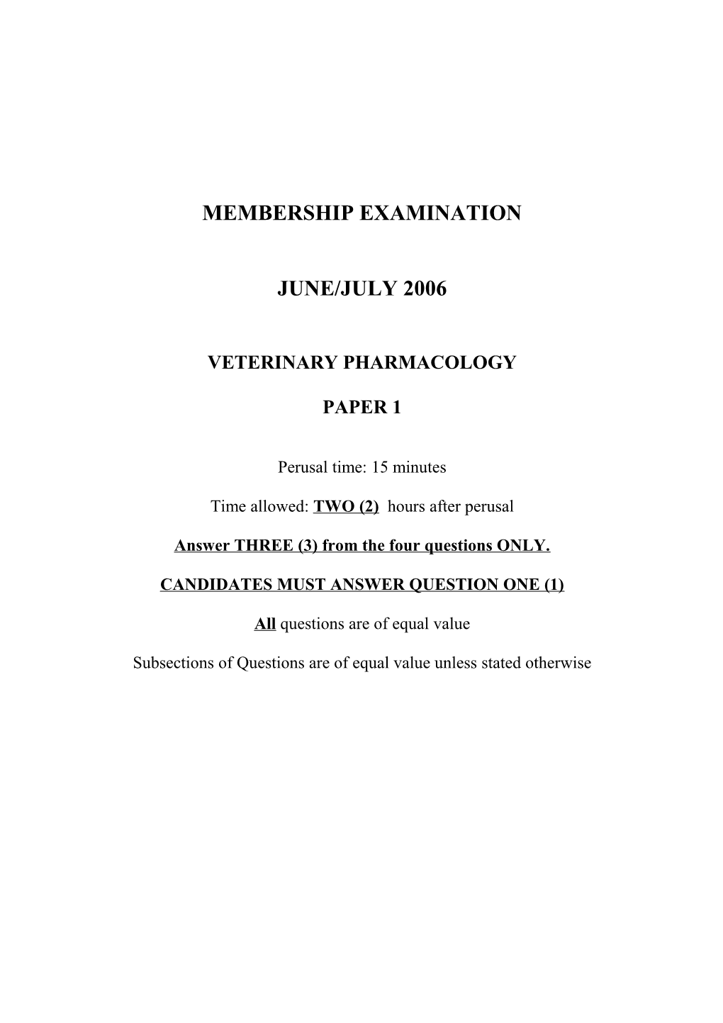 Membership Examination