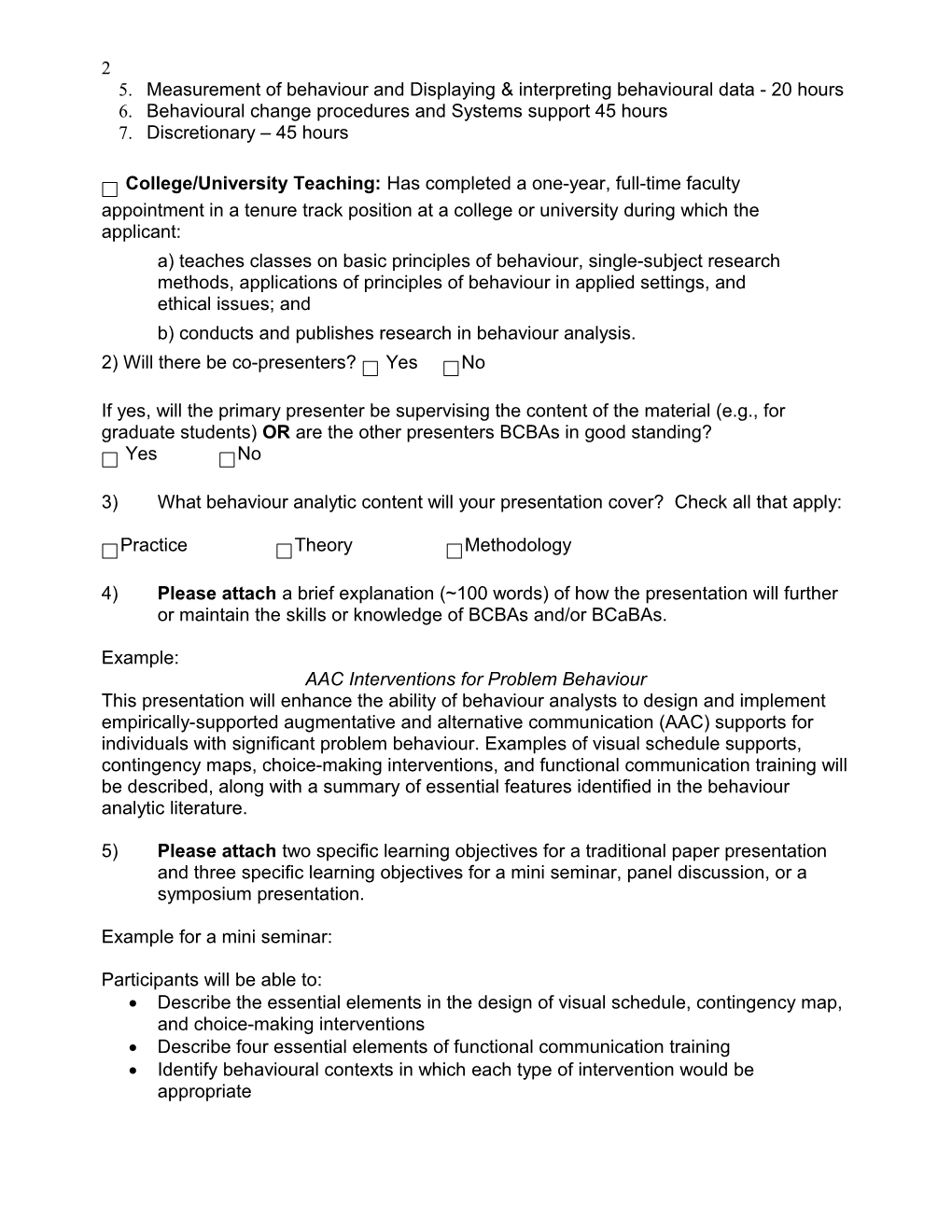 Application for Consideration for BCBA Continuing Education Credit