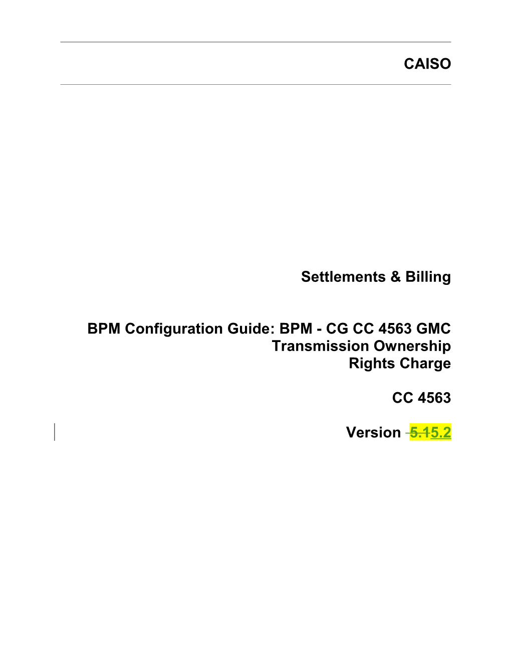 BPM - CG CC 4563 GMC Transmission Ownership Rights Charge