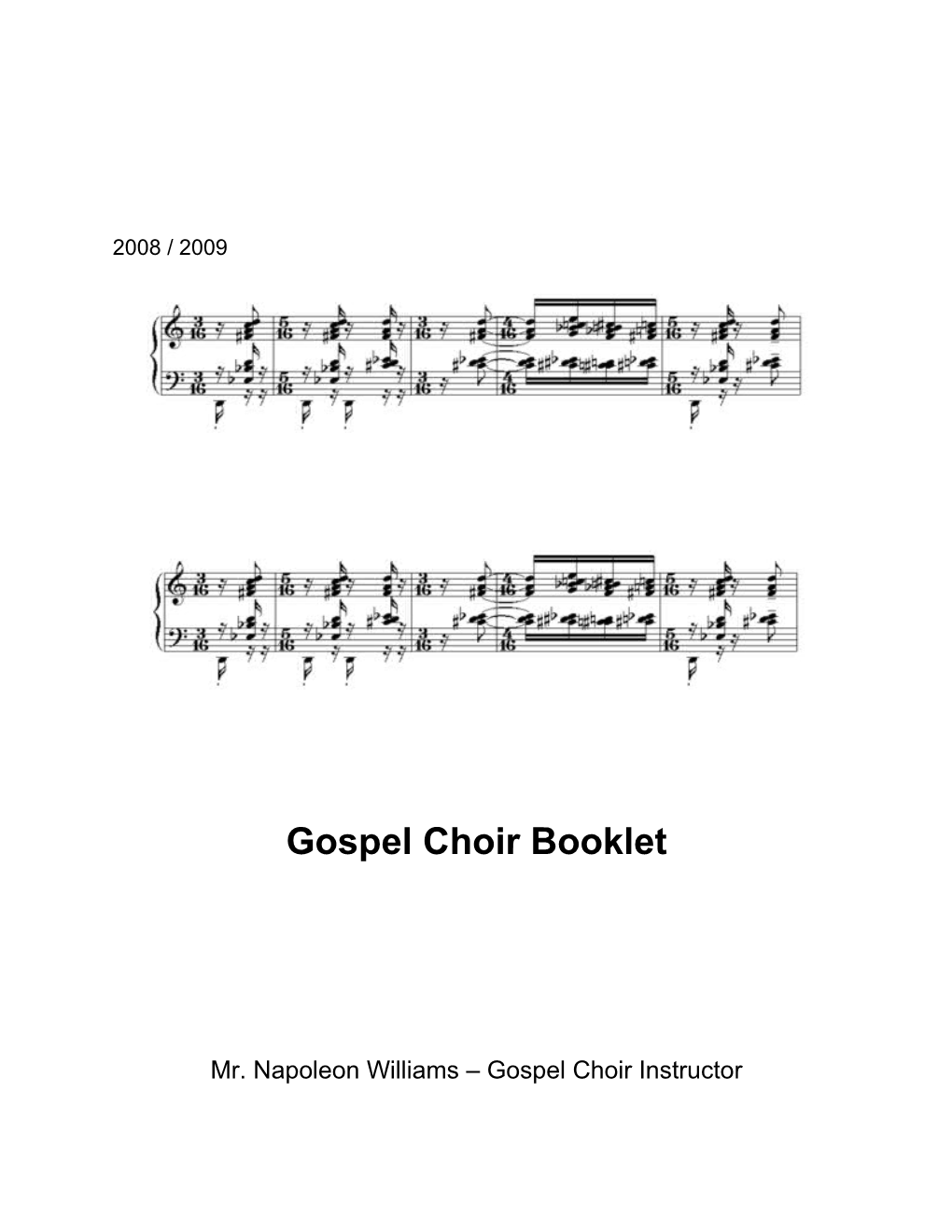 Gospel Choir Booklet