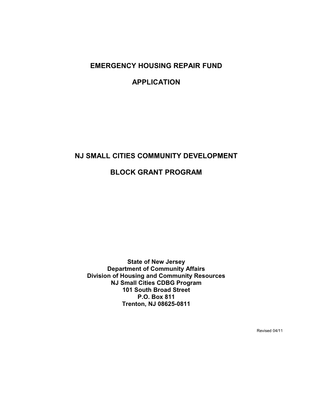 N.J. Department Of Community Affairs