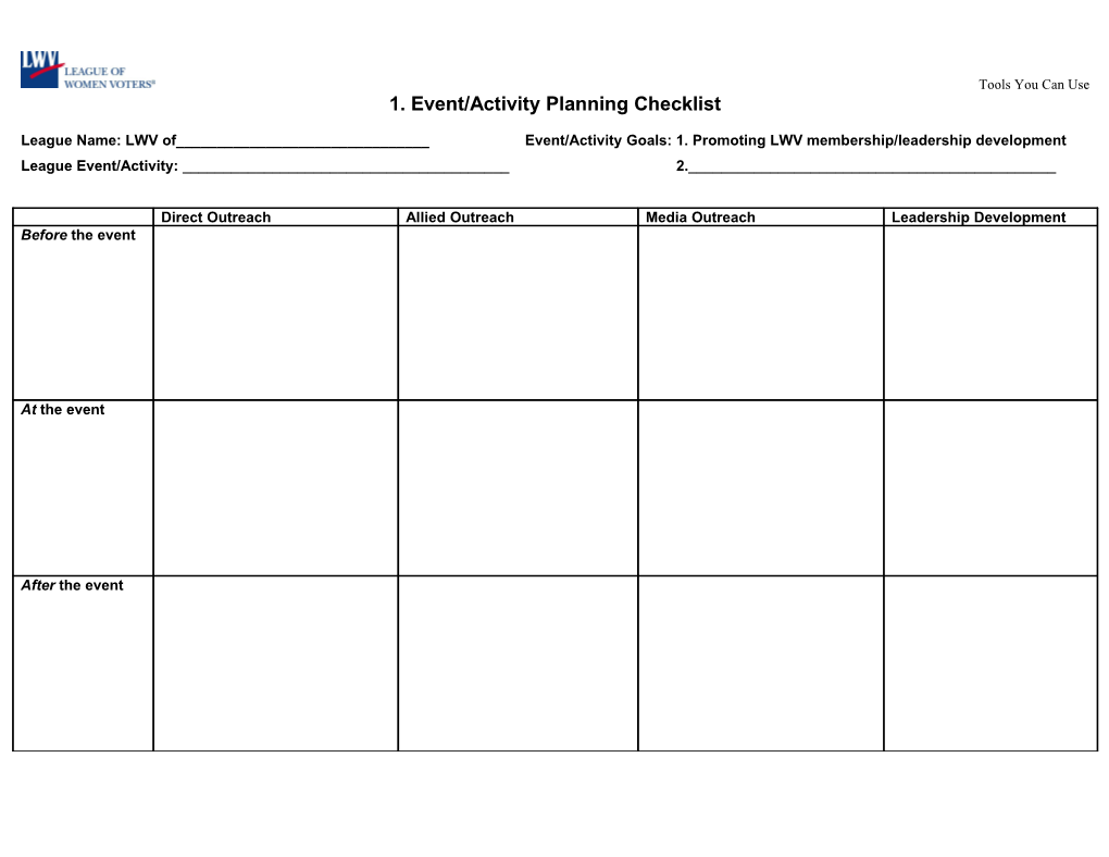 Event Planning Checklist s1