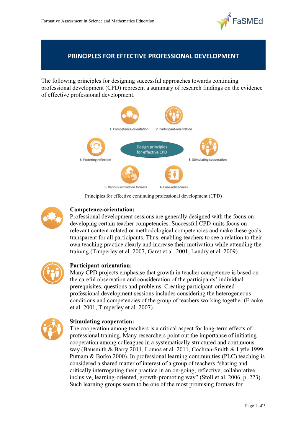 Principles for Effective Professional Development