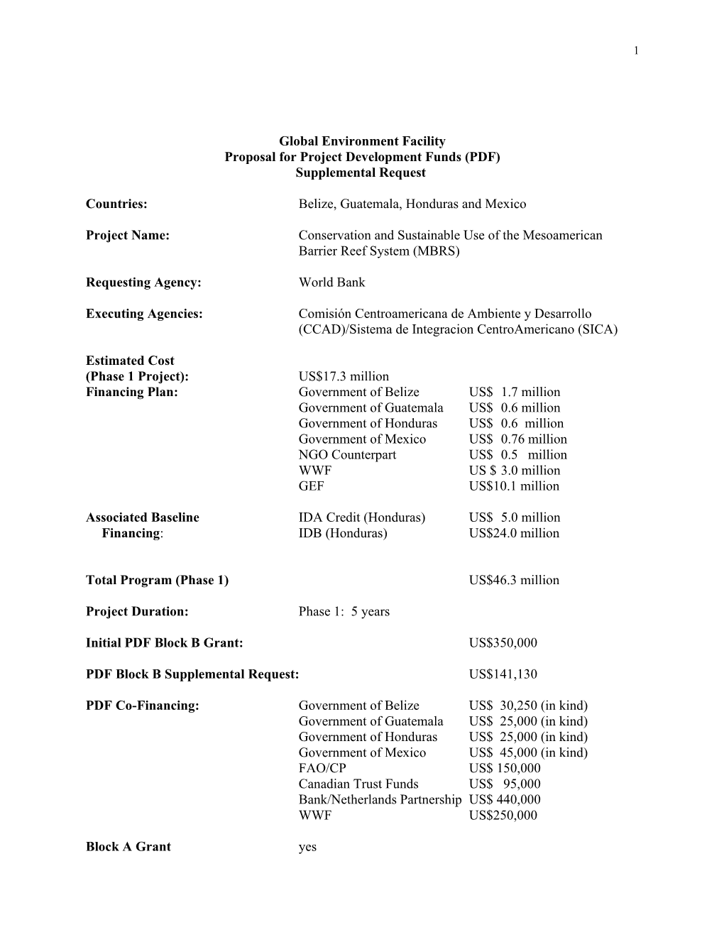 Global Environment Facility s1