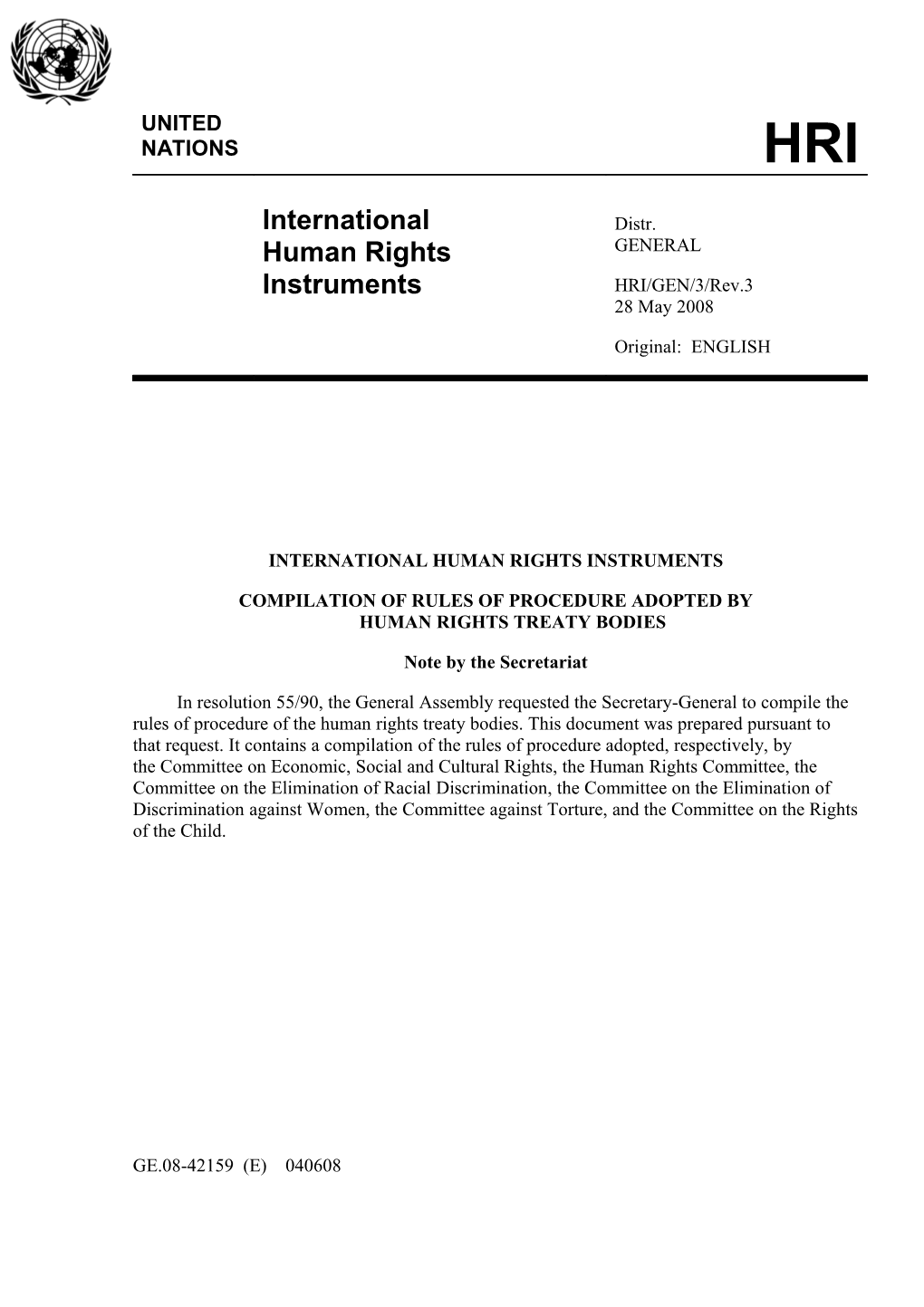 International Human Rights Instruments