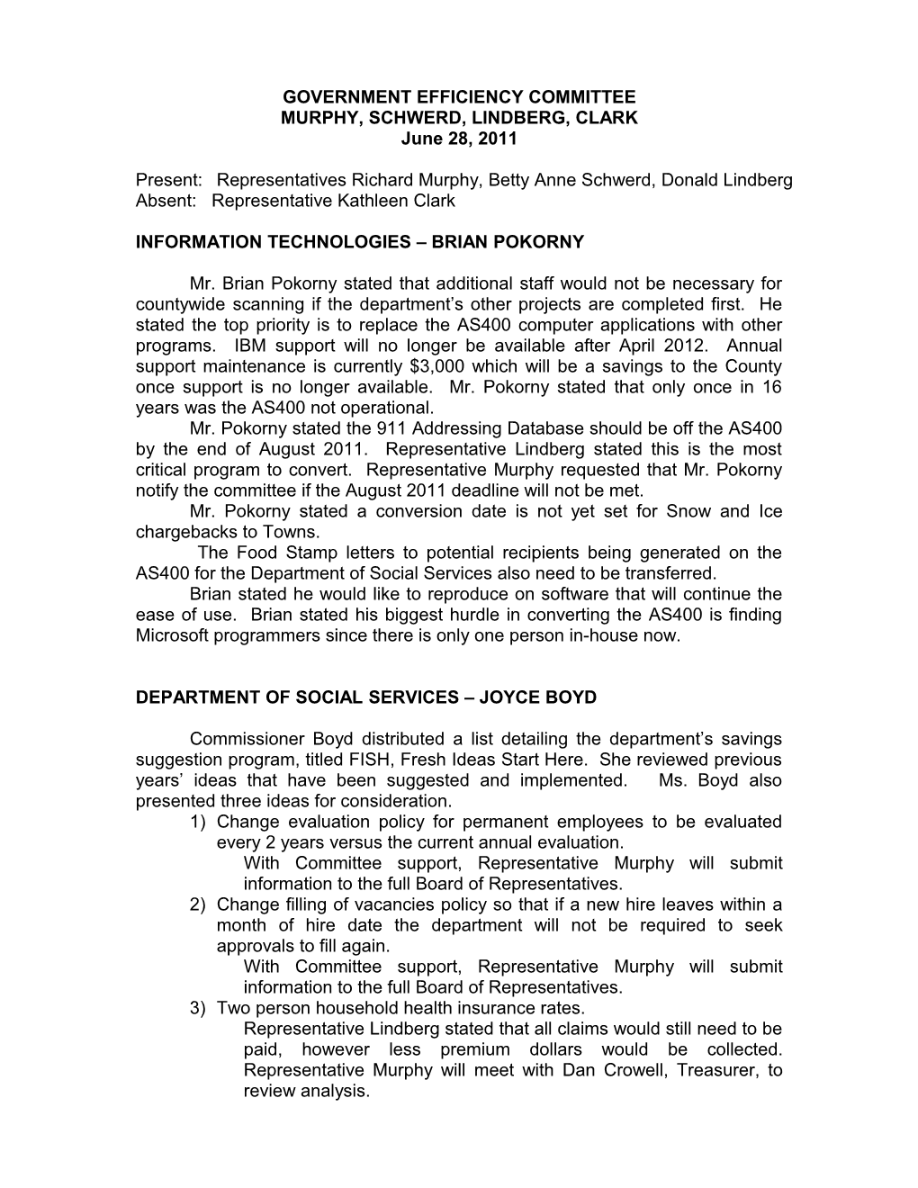 GOVERNMENT EFFICIENCY COMMITTEE Page 2